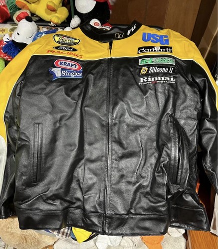 SUPREME VINTAGE #17 Wilson Giacca PELLE XLARGE NASCAR