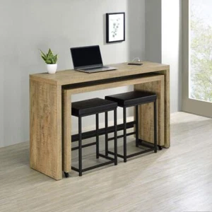 Davista 4-piece Counter Height Nesting Dining Table And Stool Set in Mango Brown - Picture 1 of 11