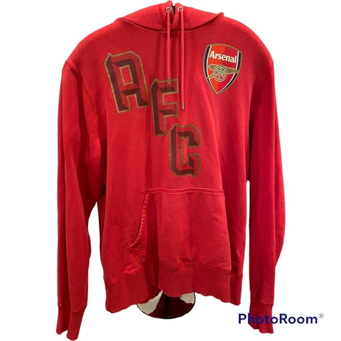 Arsenal FC Gunners Nike Football Soccer Red Hoodie Men's Size Large Used Cover