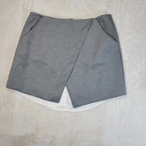 K by Kersh L Woman's Skirt Gray Short Skirt w/ Button Shirt Hem Detail & Pockets - Picture 1 of 11