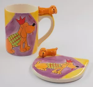 Hues N Brews HOUND DOG Ceramic Tea/Coffee Mug & Coaster Set – New with Tag - Bild 1 von 9