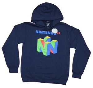 Nintendo 64 Mens Pull Over Hoodie - Classic N64 Logo Vertical Logo Back - Picture 1 of 2