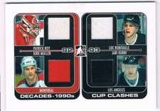 2013-14 IN THE GAME DECADES 1990S CUP CLASHES QUAD PATRICK ROY MULLER ROBITAILL