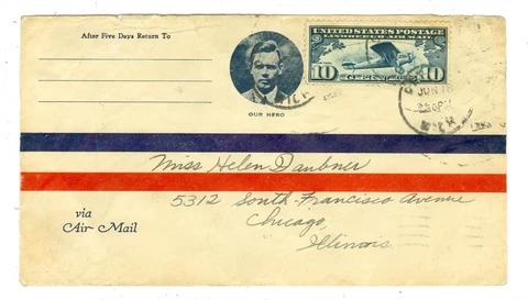 LINDBERGH 1927 C10 FDC DETROIT,MI. JUNE 18,1927 "OUR HERO" CACHET PLANTY #C10-10 Cover