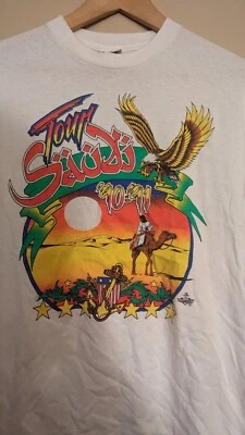  Camiseta de una sola puntada gira saudí 90-91 talla mediana en una etiqueta de señal rara de colección Foto 1 de 4