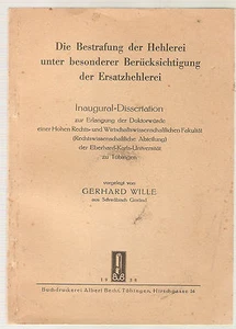 Buch Heft Bestrafung der Hehlerei u Berücksichtigung Ersatzhelerei Ausgabe 1938 - Picture 1 of 2