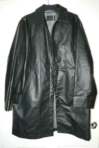 Ted Baker Faux Leather Overcoat w removable gilet Men's Black size L MINT COND. - Picture 1 of 8