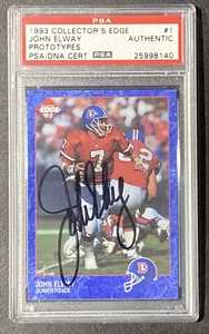 JOHN ELWAY PSA DNA AUTH 1993 COLLECTOR'S EDGE #1 PROTOTYPES AUTO BRONCOS - Picture 1 of 2