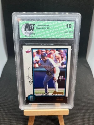 David Ortiz 1998 Bowman logotipo de tarjeta de novato #71 PGI 10 calificado MLB HOFer 👀🔴🧦⚾️🔥 Foto 1 de 2