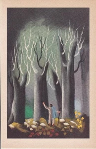 Vintage E. McKnight Kauffer Color Print-Plate/ Man Among Trees c1916 - Picture 1 of 1