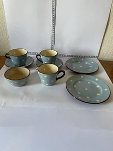 Vintage Babbacombe Pottery Blue & White Polka Dot Plates, Cups, Saucers, Jug Etc - Picture 1 of 8