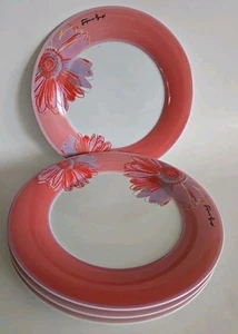 4 Andy Warhol Pink DAISIES 9" Salad Side Accent Plate Rosenthal Studio-Line - Picture 1 of 5