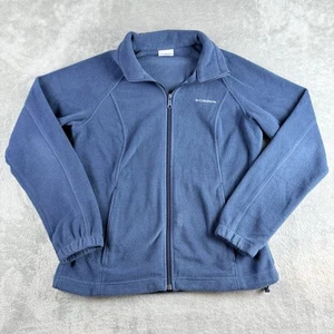 Columbia Sweatshirt Jacket Womens Medium Navy Blue Fleece Full Zip Outdoor - Picture 1 of 12