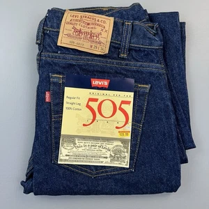 Vintage Levis 505 Jeans Herren 29x34 Dark Wash Straight Deadstock USA Made 80s - Bild 1 von 13