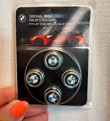BMW OEM CLASSIC M LOGO SET OF 4 VALVE STEM CAPS - Image 1 of 2