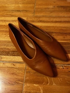 Vince Schuhe Damen 9 M Lex Halbschuhe Ballerinas spitz zulaufend braun Leder - Bild 1 von 5
