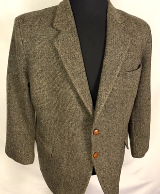 Chaqueta Abrigo Deportivo de Invierno Savile Row Calce Ajustado Para Hombre Talla 46 R Tweed Hecha en EE. UU. Foto 1 de 4