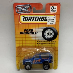 Camión fundido a presión Ford Bronco II 4x4 Matchbox MB 39 1993 de colección sin abrir sin humo - Imagen 1 de 10