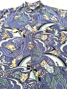 Reyn Spooner Atomic Fish Hawaii Aloha Shirt Hawaii Iolani Kahala Koi XL - Bild 1 von 13