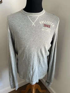 Vintage Hollister Thermal Long Sleeve Shirt Men’s M Gray Waffle Knit Y2K - Picture 1 of 8