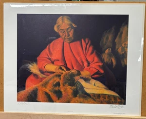 Fred Machetanz "KYROK - Eskimo Näherin" signiert /Ltd. Auflage Full Size Print - Bild 1 von 12