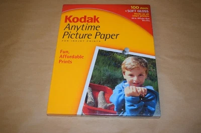 Papel fotográfico Kodak Anytime para letra de inyección de tinta 8,5x11 brillo suave 100 hojas 44 lb Foto 1 de 4