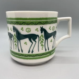 De colección, café/té, taza/taza, arte popular caballo escandinavo retro, MCM, cerámica, arte vibrante - Imagen 1 de 8