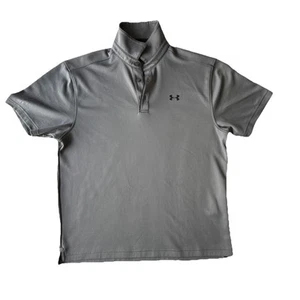 Under Armour Shirt Mens L Large Gray HeatGear Loose Moisture Wicking Golf Polo - Picture 1 of 8