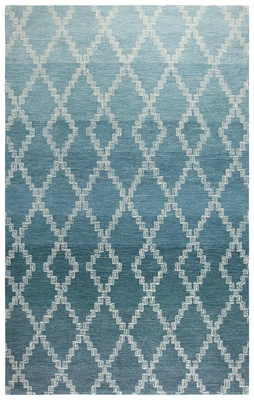 8x11 Rizzy Rugs Blue Geometric Diamonds Rows Area Rug DUN104 - Aprx 8' x 11' - Image 1 of 4