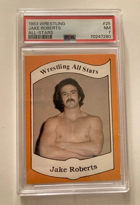 1983 WRESTLING ALL-STARS #25 JAKE THE SNAKE ROBERTS RC HOF PSA 7 - Image 1 of 2