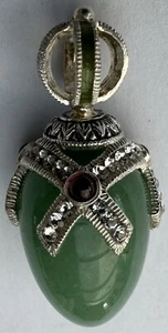Russischer Emaille-Anhänger, gefertigt aus Silber mit Malachit, Email. - Bild 1 von 8