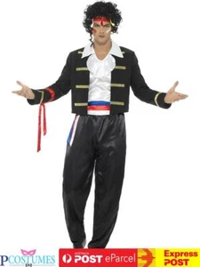 Mens New Romantic 80s Adam Ant Boy George Costume Pop Star Fancy Outfit - Picture 1 of 4