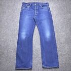 Levis 501 Jeans Men 35x31 Blue Button Fly Classic Straight Medium Wash Tag 36x32