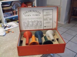 Vintage Color-Keyed Coin Tubes by Major Metalfab Co. - Picture 1 of 8