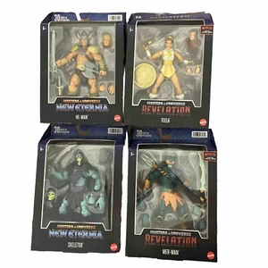 Lotto di 4 - Figura He-Man Masters Of The Universe Viking Skeletor Teela Mer-Man - Foto 1 di 2