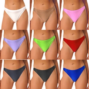 Women's Low Rise Bikini Briefs Stretch Sexy Swim Thongs Glossy Panties AU - Picture 1 of 1