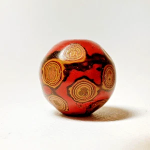 Japanese Netsuke Ojime Wooden Beads 0.7 inch Diameter Unique pattern Edo From JP - Picture 1 of 5
