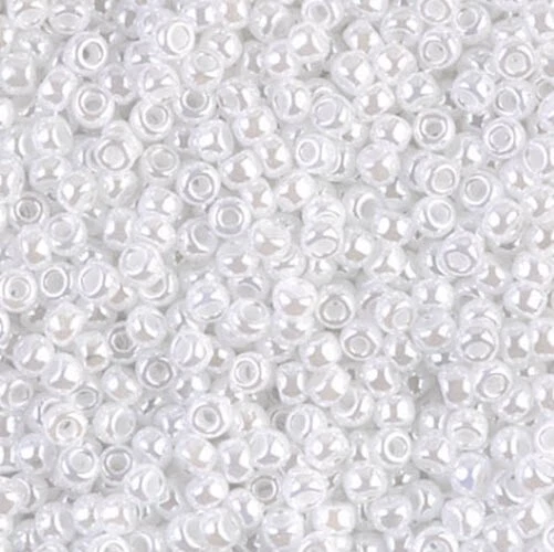 Miyuki Seed Beads 8/0 - White Pearl Ceylon - Image 1 of 1