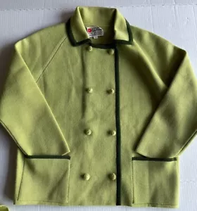 Vintage Gina Teresa Wolle Dreiteiler Anzug Jackie O Style Lindgrün Gr. 12 60er - Bild 1 von 13