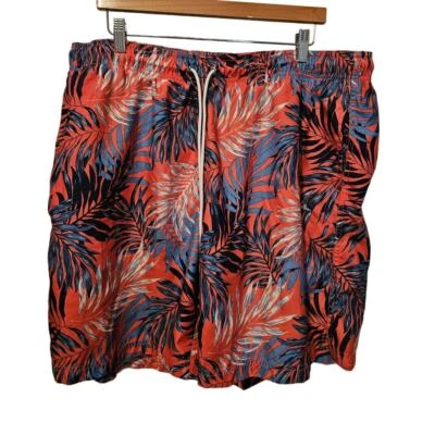 Lands End Swim trucks shorts mens Hawaiian orange blue XXL 44-46 - Image 1 of 4