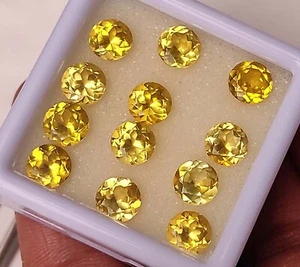 AA Natural 100 Pcs 5 mm Natural Yellow Sapphire Lot Round Cut Certified Gemstone - Picture 1 of 7
