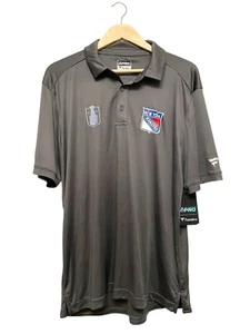 New York Rangers NHL Authentic Pro Fanatics Polo Shirt Men Size Large Gray New - Bild 1 von 7