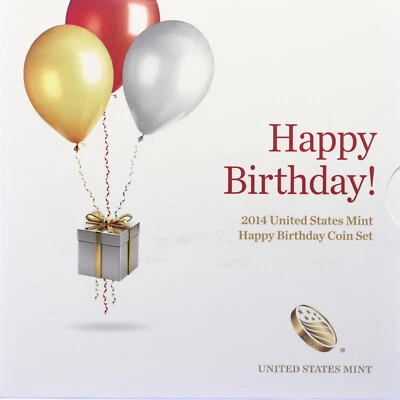 2014 Happy Birthday Coin Set Proof 5 US Coins CN-Clad OGP US Mint - Image 1 of 4