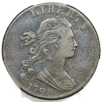 1798 S-185 R-2 PCGS XF 40 Draped Bust Large Cent Coin 1c - Image 1 of 3
