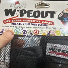 Wipeout Dry Erase Kids Pad Set with Knee Pads Elbow Pads and Wristguards - Black
