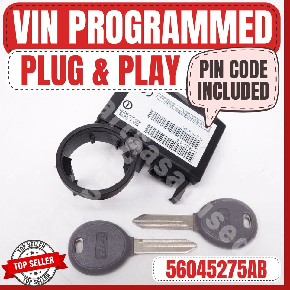 📮 VIN ЗАПРОГРАММИРОВАННЫЙ PLUG & PLAY ИММОБИЛАЙЗЕР DODGE DAKOTA DURANGO RAM 56045275AB 📮 - Изображение 1 из 4