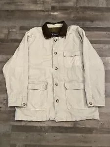 Vintage Roundtree & Yorke White Corduroy Chore Coat Jacket Barn Size XL (E401) - Picture 1 of 9