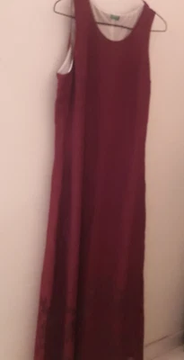 Новый United цвета Benetton макси платье глубокий красный цвет двойной ткани размер XS - Изображение 1 из 4