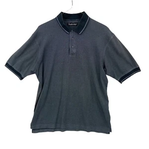 DUNBROOKE Shirt Mens Large Short Sleeve Polo Black Vtg Vintage M905 - Picture 1 of 6