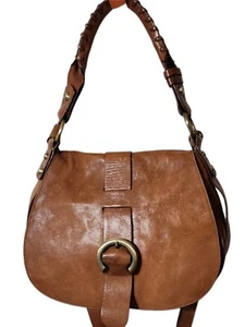 Francesco Biasia Italian Leather Hobo Shoulder Bag Tote Brown Y2K Slouchy Purse - Picture 1 of 11